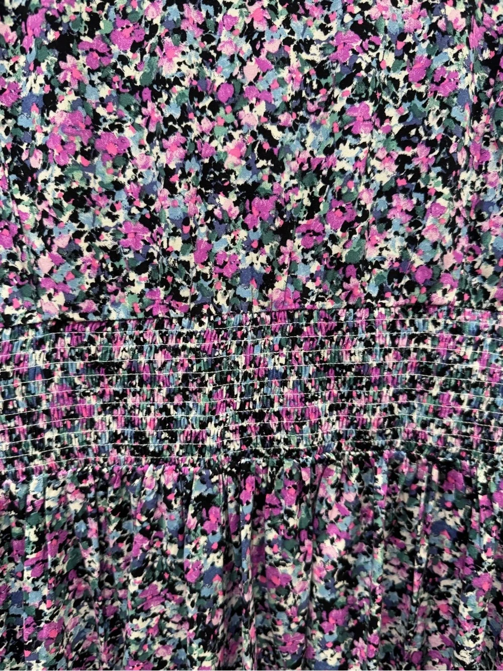 Ava & Viv Women’s Lavender Black Floral Long Sleeve V Neck Dress Size 1X NWT - Picture 6 of 10